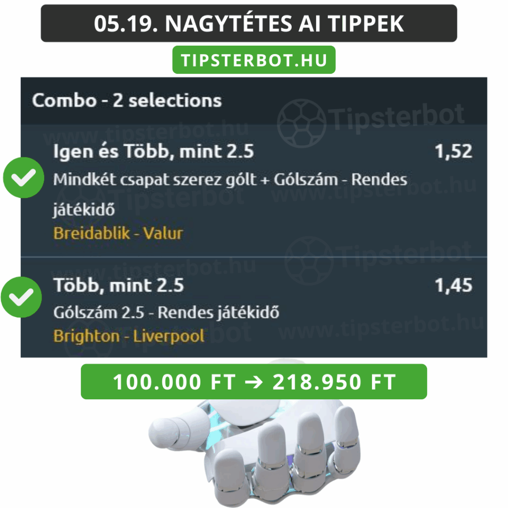 Mai AI Tippmix Tippek Ingyen Szelvény - 2025-05-20T095304.328