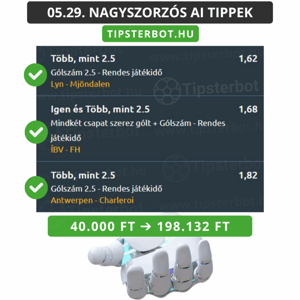 Mai AI Tippmix Tippek Ingyen Szelvény - 2025-05-30T100225.967