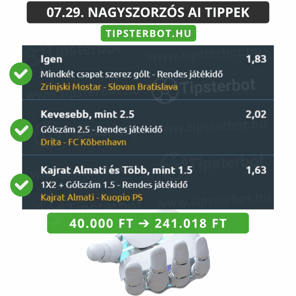 Mai AI Tippmix Tippek Ingyen Szelvény - 2025-07-30T094157.431