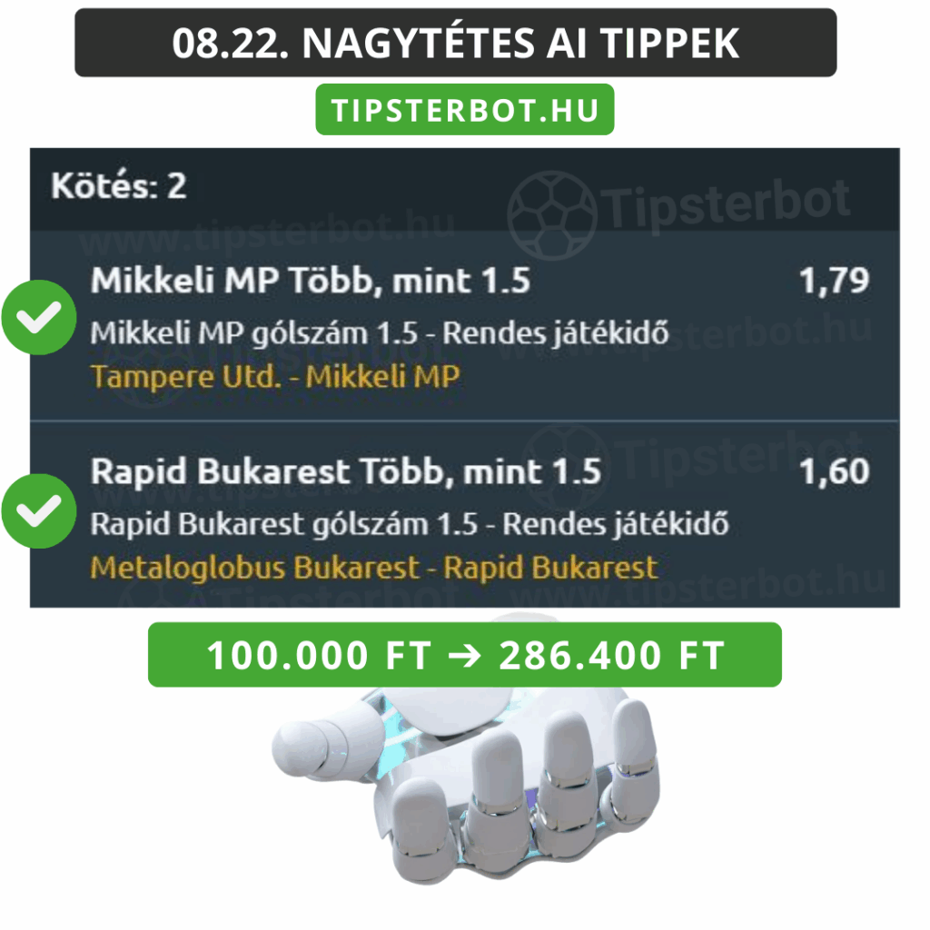 Mai AI Tippmix Tippek Ingyen Szelvény - 2025-08-23T104354.319