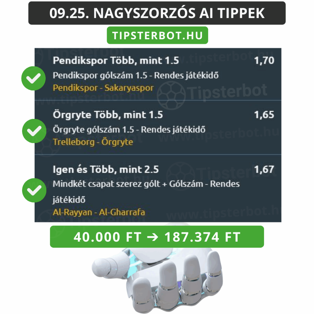 Mai AI Tippmix Tippek Ingyen Szelvény - 2025-09-27T125925.992