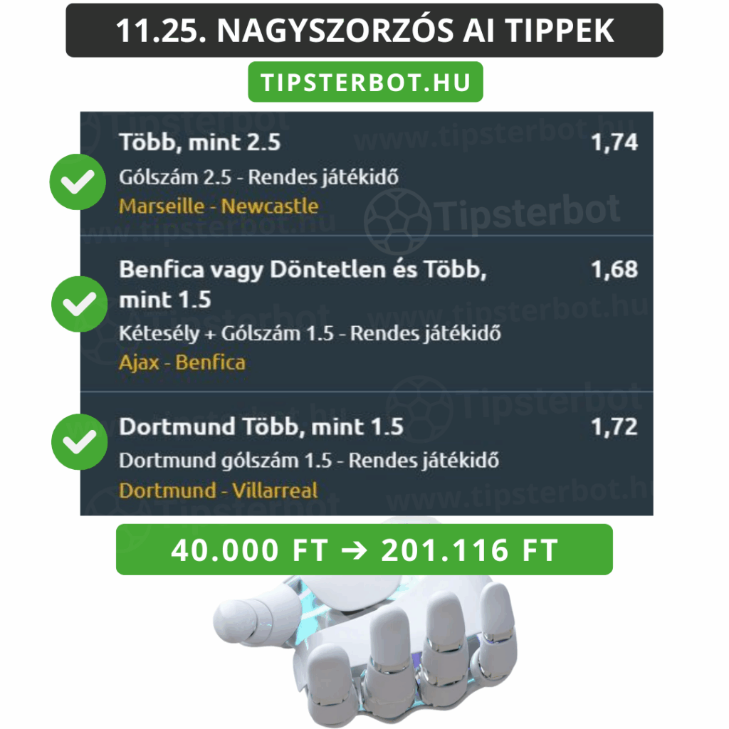 Mai AI Tippmix Tippek Ingyen Szelvény - 2025-11-26T103109.480