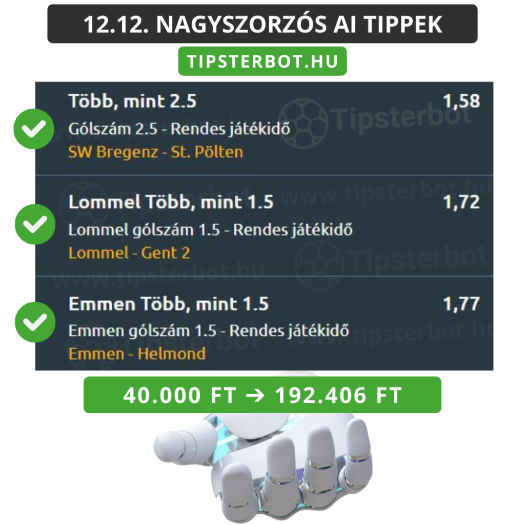 Mai AI Tippmix Tippek Ingyen Szelvény - 2025-12-13T090730.160