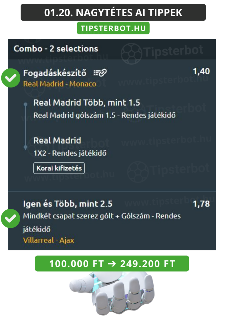 Mai AI Tippmix Tippek Ingyen Szelvény - 2026-01-21T062554.691