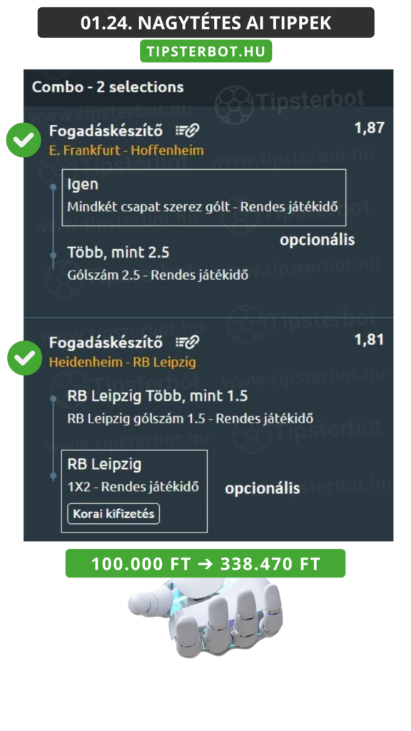 Mai AI Tippmix Tippek Ingyen Szelvény - 2026-01-25T095234.024