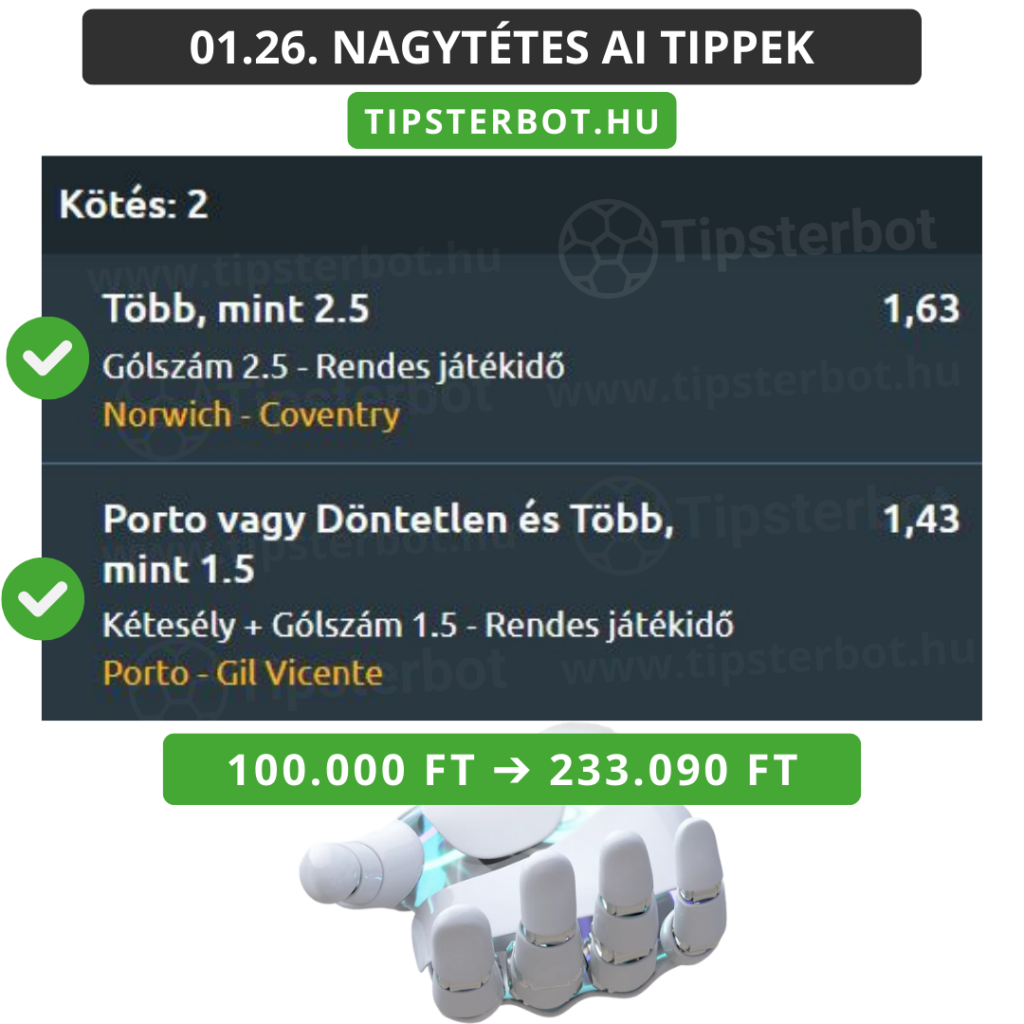 Mai AI Tippmix Tippek Ingyen Szelvény - 2026-01-27T064357.534