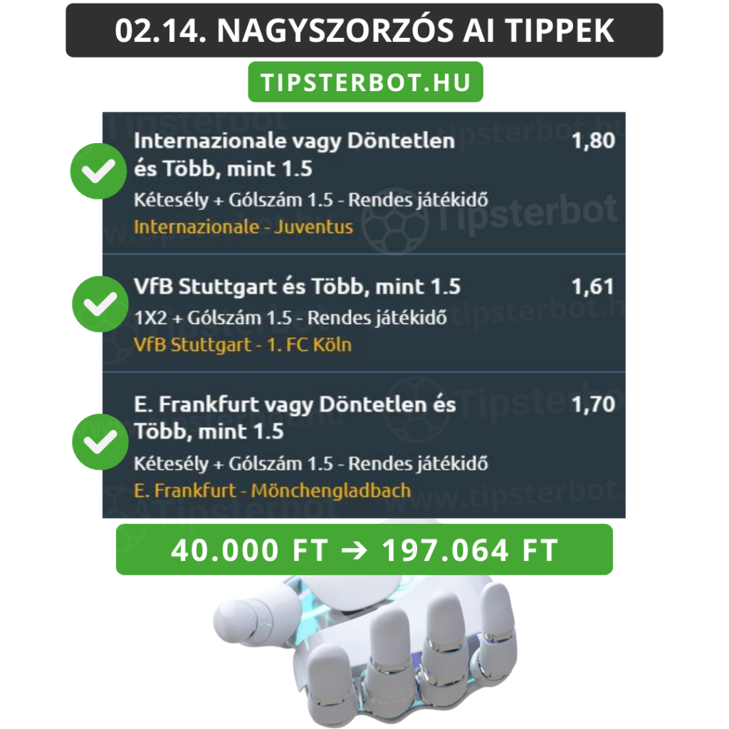 Mai AI Tippmix Tippek Ingyen Szelvény - 2026-02-15T090605.409