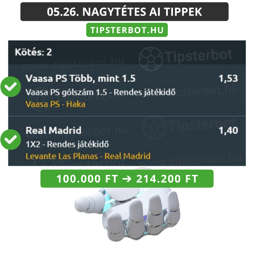 Mai AI Tippmix Tippek Ingyen Szelvény - 2026-05-27T061813.442