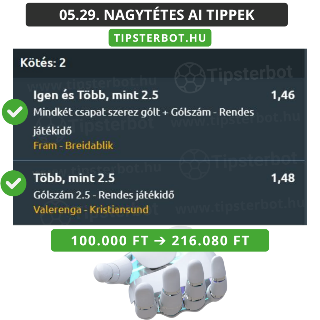 Mai AI Tippmix Tippek Ingyen Szelvény - 2026-05-30T103435.483