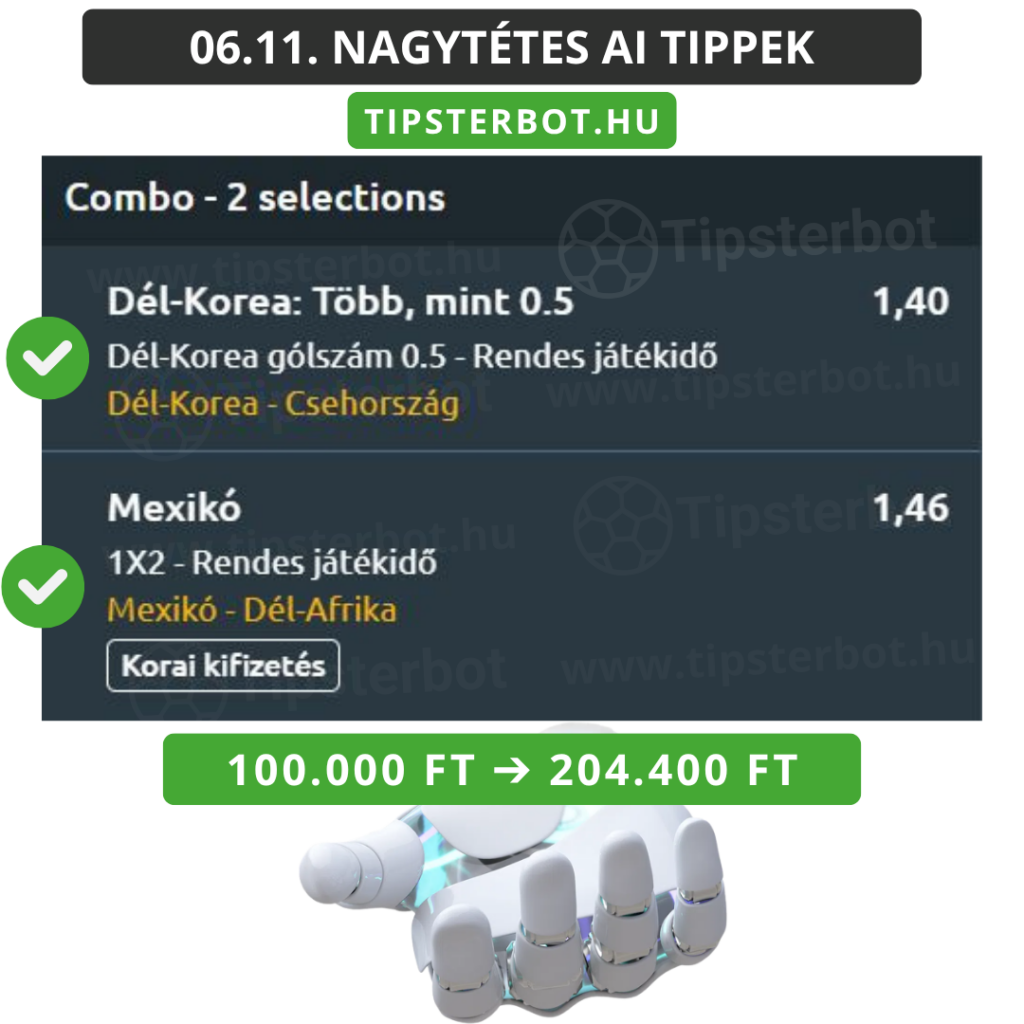 Mai AI Tippmix Tippek Ingyen Szelvény - 2026-06-12T073358.041