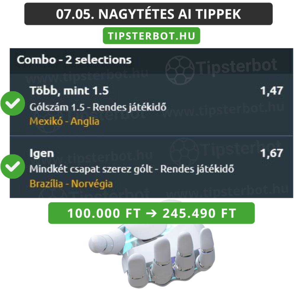 Mai AI Tippmix Tippek Ingyen Szelvény - 2026-07-06T070142.424