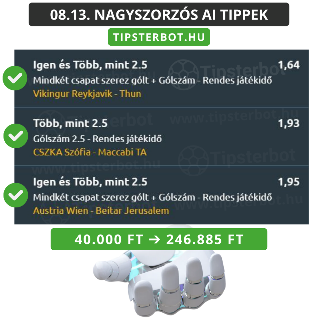 Mai AI Tippmix Tippek Ingyen Szelvény - 2026-08-14T100233.565